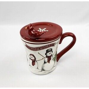 St.Nicholas Yuletide Warm wishes Holiday Snowmen Coffee Cup